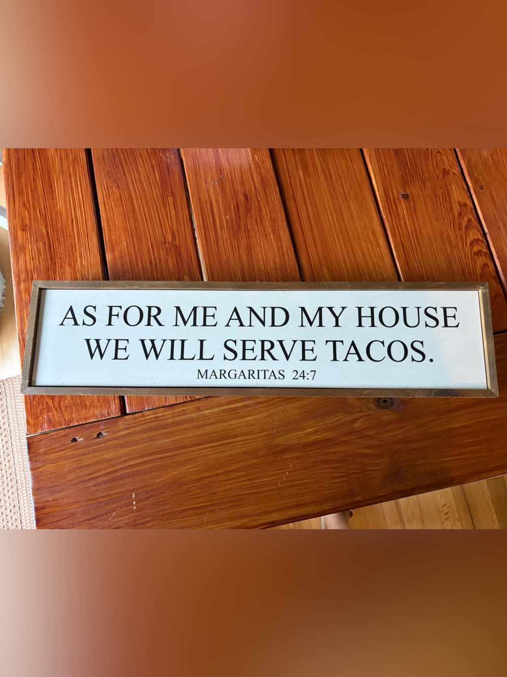 Tacos margaritas Wood-Frame Wall Sign